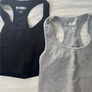 Forever 21 Black and Gray Racerback Sports Bra